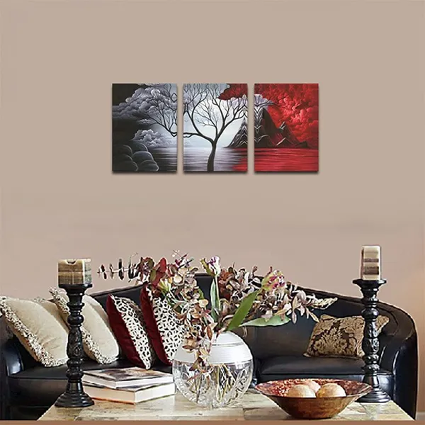 Multicolor_12x16inchx3pcs(30x40cmx3pcs)_:_The_Cloud_Tree_Wall_Art_Oil_Paintings_Giclee_Landscape_Canvas_Prints_|_For_Home_Decorations,_3_Panels