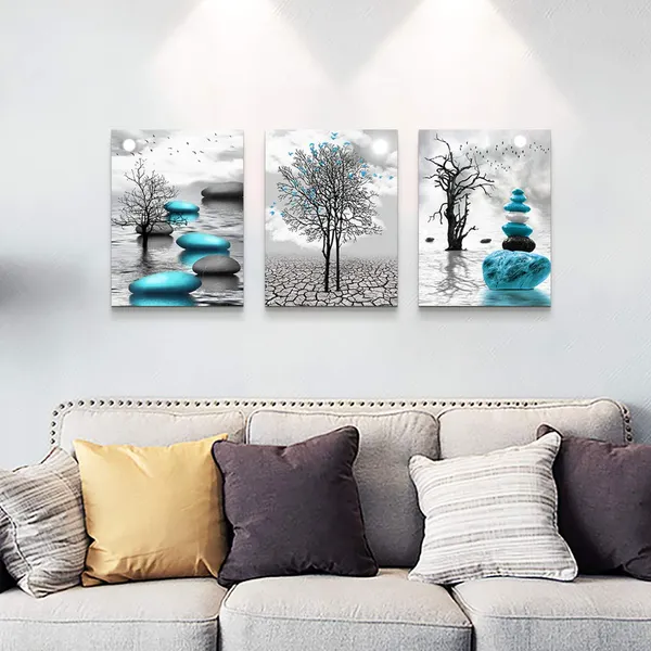 Multicolor_Canvas_Wall_Art_|_For_Living_Room_Wall_Decor_|_For_Bedroom_Bathroom_Black_and_White_Paintings_Modern_3_Piece_Framed_Canvas_Art_Prints_Ready_to_Hang_Inspirational_Abstract_Blue_Pictures_Home_Decorations