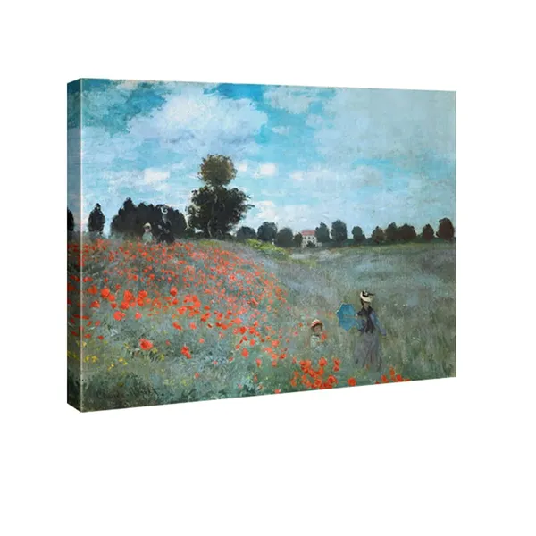 Multicolor_The_Poppy_Field_Near_Argenteuil_Giclee_Canvas_Prints_Wall_Art_of_Claude_Monet_Famous_Floral_Oil_Paintings_Reproduction_Classic_Flowers_Landscape_Pictures_Artwork_|_For_Bedroom_Home_Decorations