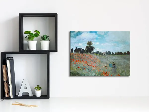 Multicolor_The_Poppy_Field_Near_Argenteuil_Giclee_Canvas_Prints_Wall_Art_of_Claude_Monet_Famous_Floral_Oil_Paintings_Reproduction_Classic_Flowers_Landscape_Pictures_Artwork_|_For_Bedroom_Home_Decorations