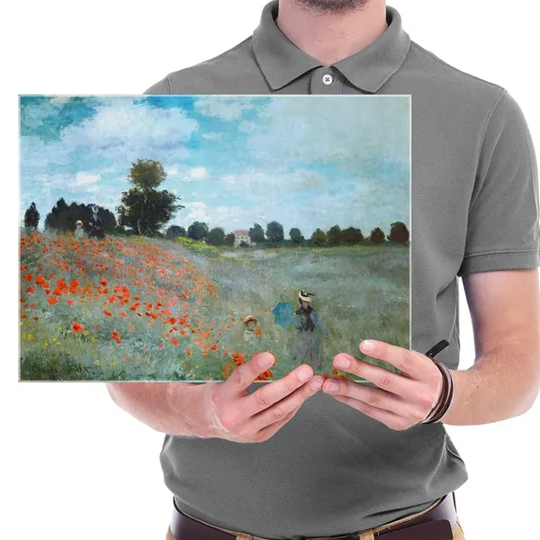 Multicolor_The_Poppy_Field_Near_Argenteuil_Giclee_Canvas_Prints_Wall_Art_of_Claude_Monet_Famous_Floral_Oil_Paintings_Reproduction_Classic_Flowers_Landscape_Pictures_Artwork_|_For_Bedroom_Home_Decorations