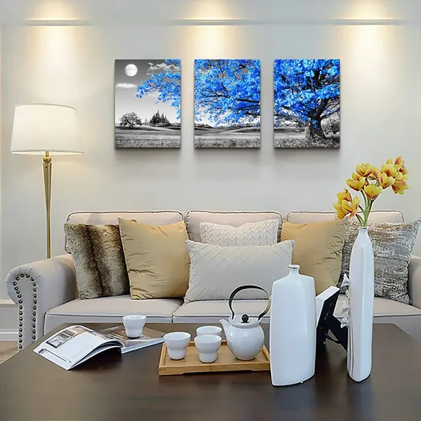 Multicolor_Wall_Art_|_For_Living_Room_black_and_white_Blue_tree_moon_Canvas_Wall_Decor_|_For_Home_artwork_Painting_12"_x_16"_3_Pieces_Canvas_Print_|_For_bedroom_Decor_Modern_Salon_kitchen_office_Hang_a_picture