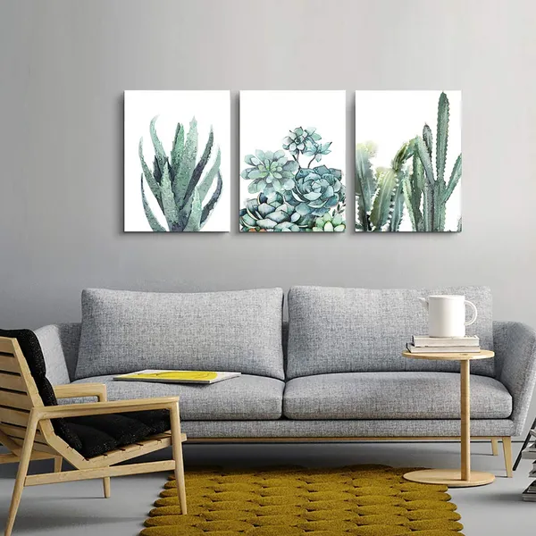 Multicolor_Canvas_Wall_Art_|_For_Living_Room_Bathroom_Wall_Decor_|_For_Bedroom_Kitchen_Artwork_Canvas_Prints_Green_Plant_Flowers_Painting_20"_X_28"_3_Pieces_Modern_Framed_Office_Home_Decorations_Family_Picture