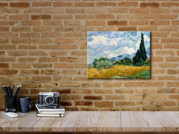 Multicolor_Wheat_Field_with_Cypresses_by_Van_Gogh_Famous_Oil_Paintings_Reproduction_Modern_Framed_Landscape_Giclee_Canvas_Prints_Artwork_Pictures_on_Canvas_Wall_Art_|_For_Home_Office_Decorations