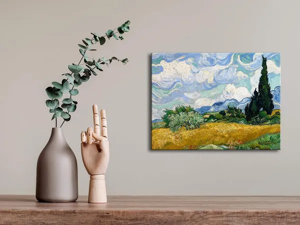 Multicolor_Wheat_Field_with_Cypresses_by_Van_Gogh_Famous_Oil_Paintings_Reproduction_Modern_Framed_Landscape_Giclee_Canvas_Prints_Artwork_Pictures_on_Canvas_Wall_Art_|_For_Home_Office_Decorations