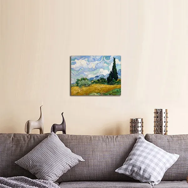 Multicolor_Wheat_Field_with_Cypresses_by_Van_Gogh_Famous_Oil_Paintings_Reproduction_Modern_Framed_Landscape_Giclee_Canvas_Prints_Artwork_Pictures_on_Canvas_Wall_Art_|_For_Home_Office_Decorations