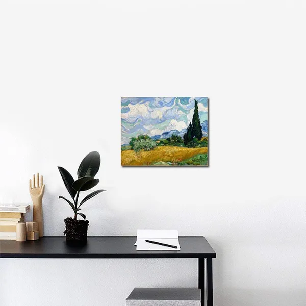 Multicolor_Wheat_Field_with_Cypresses_by_Van_Gogh_Famous_Oil_Paintings_Reproduction_Modern_Framed_Landscape_Giclee_Canvas_Prints_Artwork_Pictures_on_Canvas_Wall_Art_|_For_Home_Office_Decorations