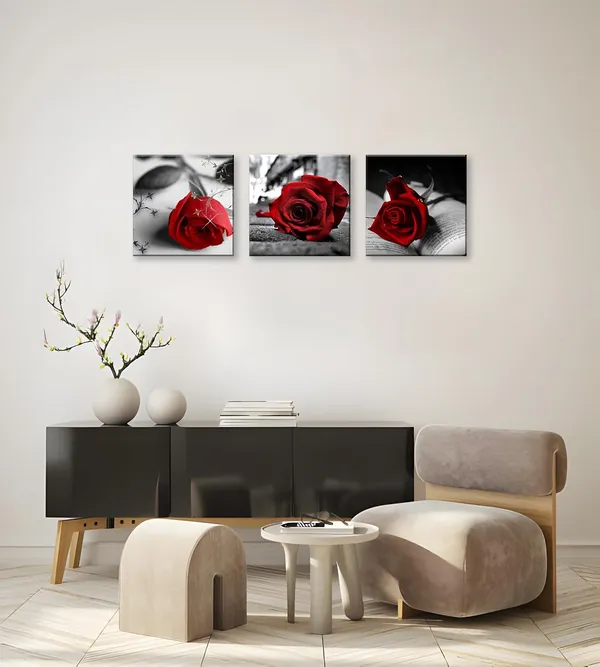 Multicolor_NAN_Wind_Canvas_Print_3_Pcs_Black_and_White_Red_Rose_Canvas_Art_Abstract_Wall_Art_Decorations_Flower_Picture_on_Canvas_|_For_Home_Decor_Valentines_Gift_Stretched_And_Framed_12X12inches