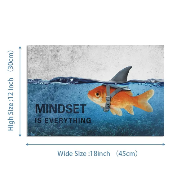 Multicolor_Inspirational_Canvas_Wall_Art_Quotes_Abstract_Blue_Goldfish_Shark_Pictures_Posters_Painting_on_Canvas_Motivational_Entrepreneur_Artwork_Bathroom_Bedroom_Office_Decor_Framed_Ready_to_Hang_-_12"Hx18"W