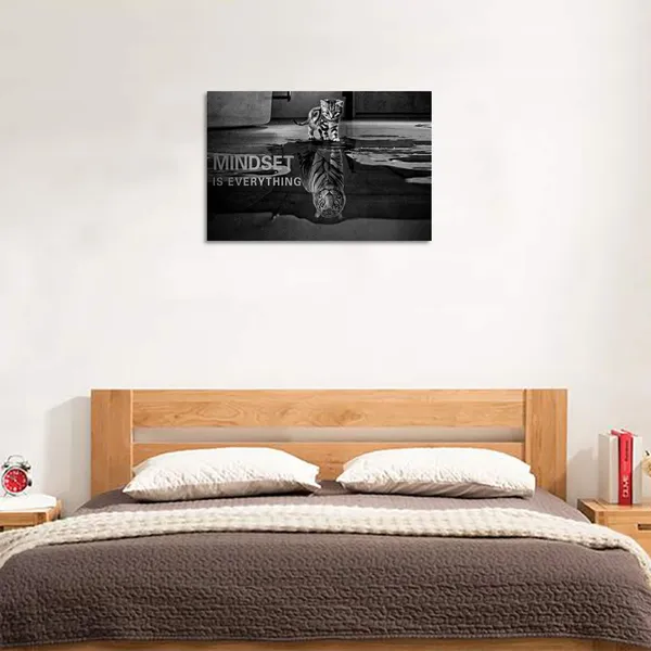 Multicolor_Inspirational_Wall_Art_Cat_Entrepreneurship_Positive_Canvas_Poster_Print_Artwork_Painting_Picture_Motivational_Entrepreneur_Art_Quotes_Office_Wall_Decor_Artwork_-_12"_Hx18_W