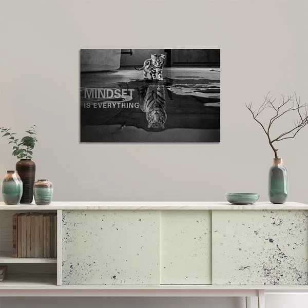 Multicolor_Inspirational_Wall_Art_Cat_Entrepreneurship_Positive_Canvas_Poster_Print_Artwork_Painting_Picture_Motivational_Entrepreneur_Art_Quotes_Office_Wall_Decor_Artwork_-_12"_Hx18_W