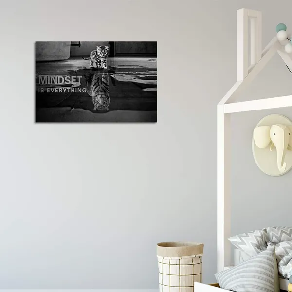 Multicolor_Inspirational_Wall_Art_Cat_Entrepreneurship_Positive_Canvas_Poster_Print_Artwork_Painting_Picture_Motivational_Entrepreneur_Art_Quotes_Office_Wall_Decor_Artwork_-_12"_Hx18_W
