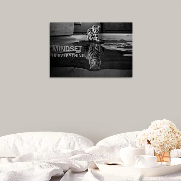 Multicolor_Inspirational_Wall_Art_Cat_Entrepreneurship_Positive_Canvas_Poster_Print_Artwork_Painting_Picture_Motivational_Entrepreneur_Art_Quotes_Office_Wall_Decor_Artwork_-_12"_Hx18_W