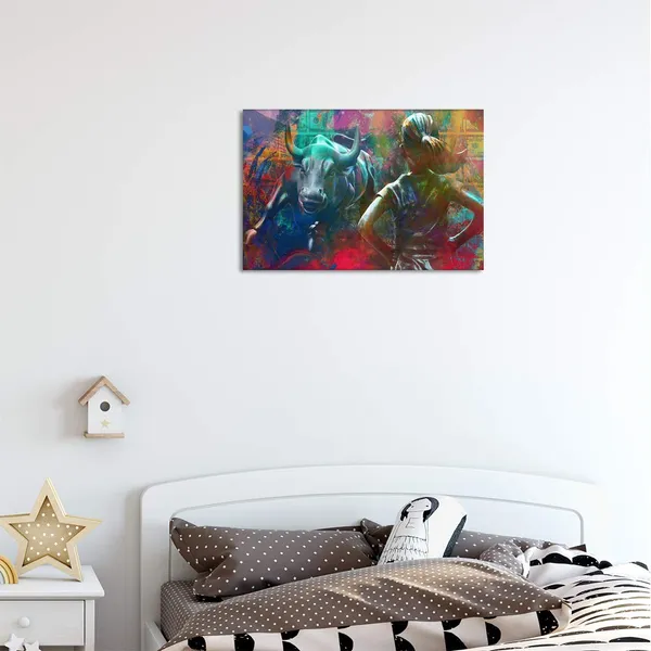 Multicolor_Motivational_Wall_Art_Canvas_Print_Wall_Street_Charging_Bull_Fearless_Girl_Positive_Office_Decor_Inspirational_Framed_Prints_Entrepreneur_Quotes_Wall_Art_Decoration_Framed_Ready_to_Hang_-_12"_Hx18_W