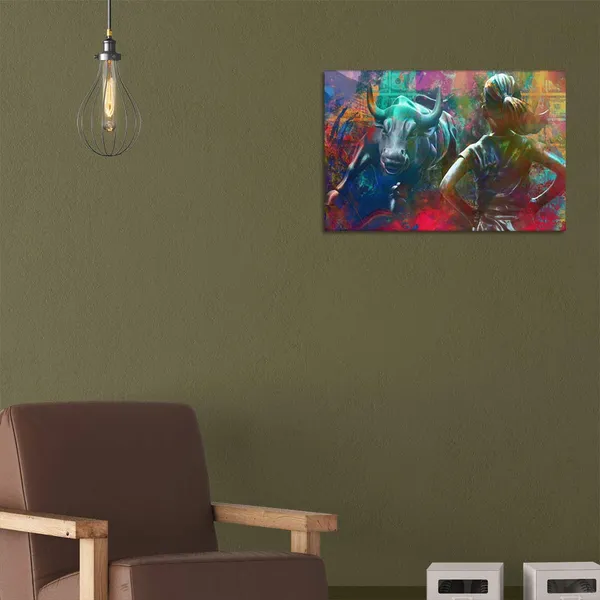 Multicolor_Motivational_Wall_Art_Canvas_Print_Wall_Street_Charging_Bull_Fearless_Girl_Positive_Office_Decor_Inspirational_Framed_Prints_Entrepreneur_Quotes_Wall_Art_Decoration_Framed_Ready_to_Hang_-_12"_Hx18_W