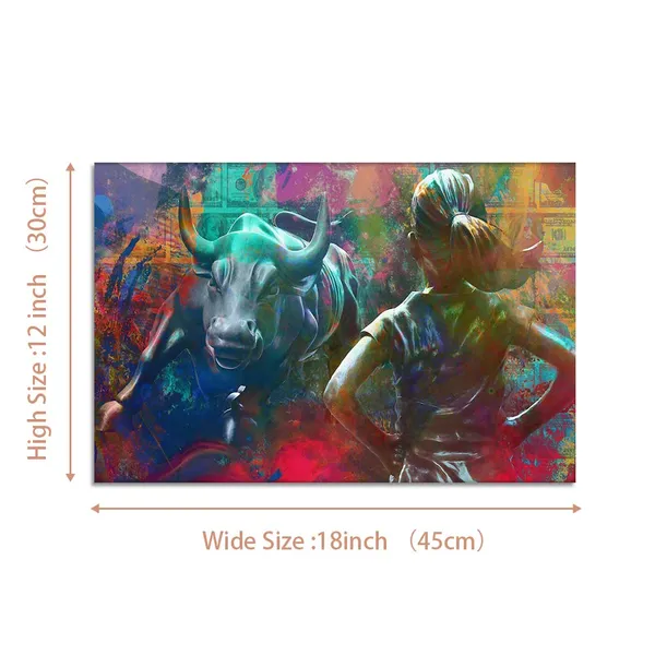 Multicolor_Motivational_Wall_Art_Canvas_Print_Wall_Street_Charging_Bull_Fearless_Girl_Positive_Office_Decor_Inspirational_Framed_Prints_Entrepreneur_Quotes_Wall_Art_Decoration_Framed_Ready_to_Hang_-_12"_Hx18_W