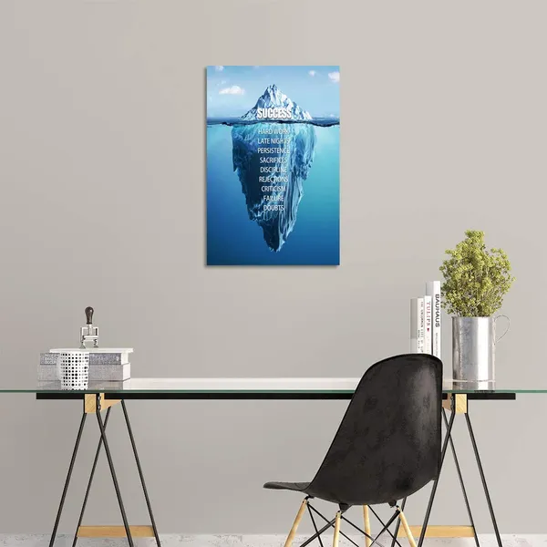 Multicolor_Modern_Success_Inspirational_Wall_Art_Motivation_Entrepreneur_Quotes_Canvas_Painting_Iceberg_Pictures_Posters_and_Prints_Artwork_Inspiring_Office_Decor_Living_Room_Bedroom_Decorations_-_12"Wx18"H