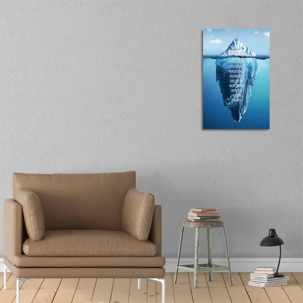 Multicolor_Modern_Success_Inspirational_Wall_Art_Motivation_Entrepreneur_Quotes_Canvas_Painting_Iceberg_Pictures_Posters_and_Prints_Artwork_Inspiring_Office_Decor_Living_Room_Bedroom_Decorations_-_12"Wx18"H