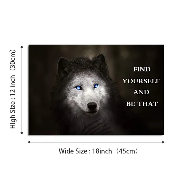 Multicolor_Motivational_Wall_Art_Blue_Eye_Wolf_Picture_Inspirational_Canvas_Painting_Positive_Quotes_Posters_Prints_Artwork_|_For_Home_Office_Decor_House_Decoration_Living_Room_Bedroom_Ready_to_Hang_-_12"_Hx18_W