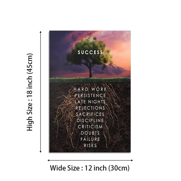 Multicolor_Success_Tree_Inspirational_Quote_Canvas_Wall_Art_Motivational_Motto_Painting_Inspiring_Entrepreneur_Posters_Prints_Artwork_Decor_Framed_|_For_Home_Office_Classroom_Ready_to_Hang_-_12"_Wx18_H
