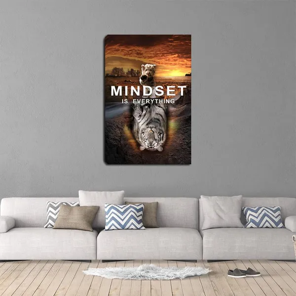 Multicolor_Motivational_Canvas_Wall_Art_Cat_Tiger_Painting_Inspirational_Entrepreneur_Mindset_Quotes_Poster_Print_Inspiring_Decorations_|_For_Bedroom_Home_Decor_Office_Framed_Ready_to_Hang_-12"_Wx18_H