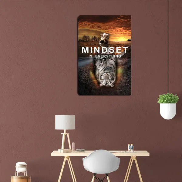 Multicolor_Motivational_Canvas_Wall_Art_Cat_Tiger_Painting_Inspirational_Entrepreneur_Mindset_Quotes_Poster_Print_Inspiring_Decorations_|_For_Bedroom_Home_Decor_Office_Framed_Ready_to_Hang_-12"_Wx18_H