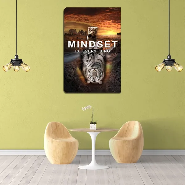 Multicolor_Motivational_Canvas_Wall_Art_Cat_Tiger_Painting_Inspirational_Entrepreneur_Mindset_Quotes_Poster_Print_Inspiring_Decorations_|_For_Bedroom_Home_Decor_Office_Framed_Ready_to_Hang_-12"_Wx18_H