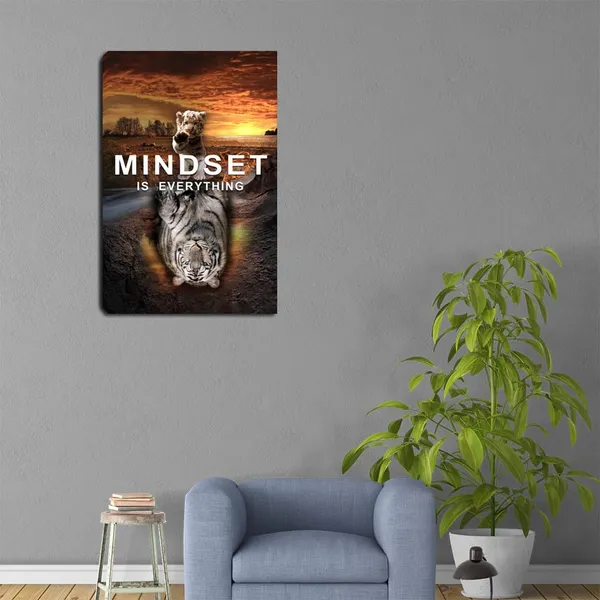 Multicolor_Motivational_Canvas_Wall_Art_Cat_Tiger_Painting_Inspirational_Entrepreneur_Mindset_Quotes_Poster_Print_Inspiring_Decorations_|_For_Bedroom_Home_Decor_Office_Framed_Ready_to_Hang_-12"_Wx18_H