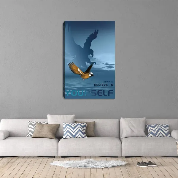 Multicolor_Entrepreneur_Motivational_Canvas_Wall_Art_Inspirational_Soaring_Eagle_Blue_Landscape_Poster_Quotes_Artwork_Picture_Print_Wooden_Framed_Home_Office_Bathroom_Bedroom_Wall_Decoration_-_12"_Wx18_H