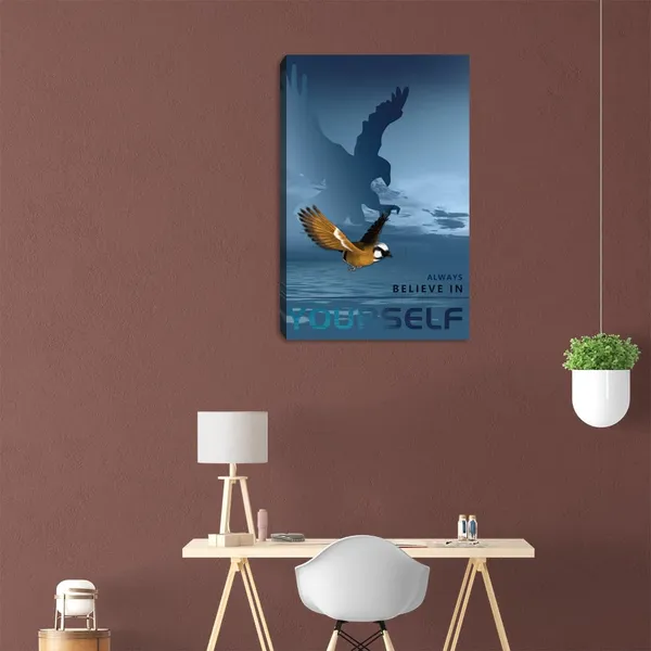 Multicolor_Entrepreneur_Motivational_Canvas_Wall_Art_Inspirational_Soaring_Eagle_Blue_Landscape_Poster_Quotes_Artwork_Picture_Print_Wooden_Framed_Home_Office_Bathroom_Bedroom_Wall_Decoration_-_12"_Wx18_H
