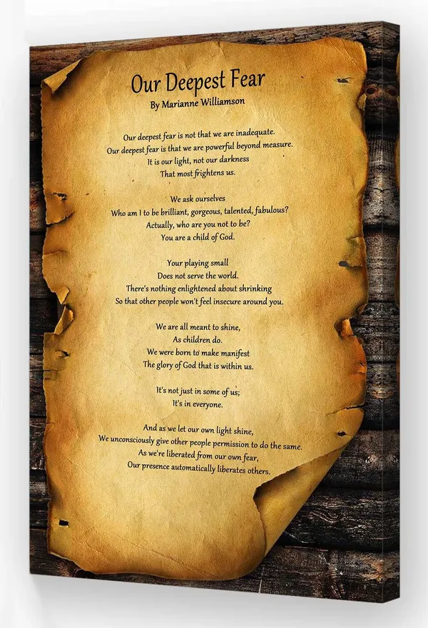 Multicolor_Our_Deepest_Fear_Quote_Wall_Art_Framed_Inspirational_Posters_Vintage_Poem_Wall_Art_Modern_Pictures_Prints_(08x12in,Framed)