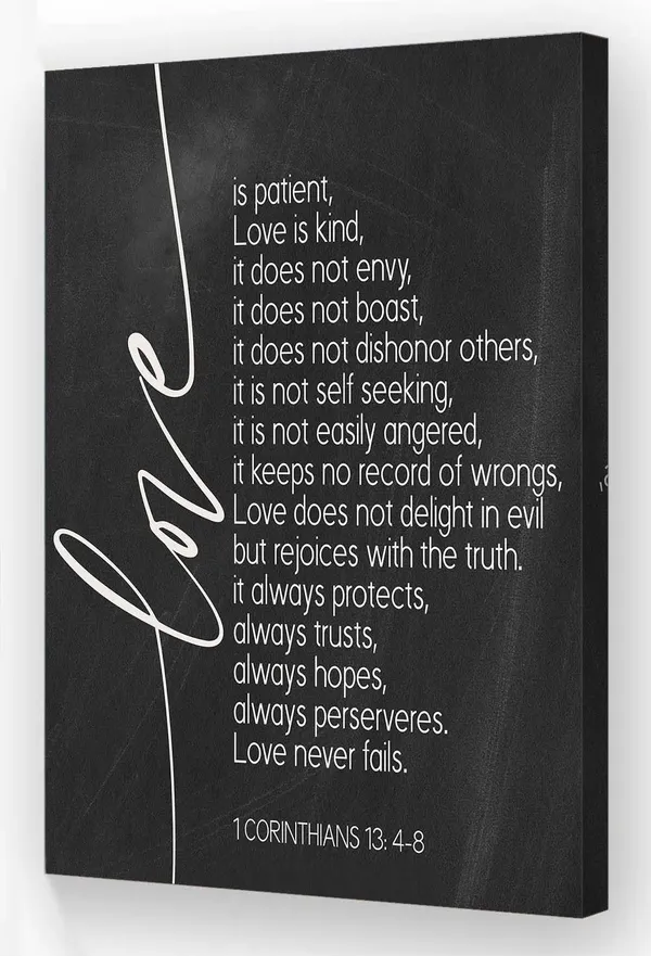 Multicolor_Love_is_Patient_Love_is_Kind_Wall_Art_Bible_Verse_Poster_Framed_Vintage_Canvas_Artwork_|_For_Walls_Pictures_Wall_Art_Bible_Scripture_Wall_Decor_(08x12in,Framed)