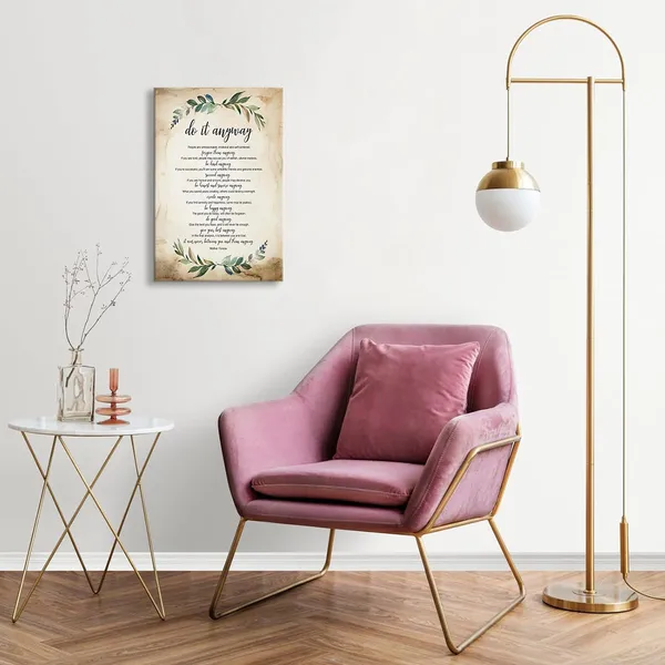 Multicolor_Do_It_Anyway_Poem_Wall_Art_Framed_Quotes_Poster_Vintage_Canvas_Motivational_Pictures_Artwork_Modern_Poetry_Wall_Art_Room_Decor_(12x18in,Framed)