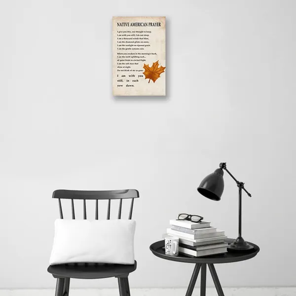 Multicolor_Native_American_Prayer_Wall_Art_Framed_Inspirational_Quotes_Poster_Retro_Canvas_Prints_The_Serenity_Prayer_Wall_Art_Living_Room_Decorations_(08x12in,Framed)