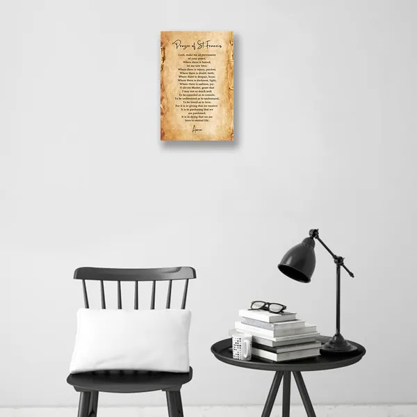 Multicolor_St_Francis_of_Assisi_Prayer_Wall_Art_Framed_Quotes_Poster_Vintage_Catholic_Prayer_Wall_Decor_Prints_Canvas_Religious_Inspirational_Gifts_(12x18in,Framed)