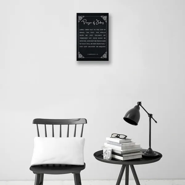 Multicolor_Prayer_of_Jabez_Wall_Art_Framed_Quotes_Poster_Canvas_1_Chronicles_4_10_Scripture_Wall_Art_Bible_Posters_Black_and_White_Artwork_Wall_Decor_(08x12in,Framed)