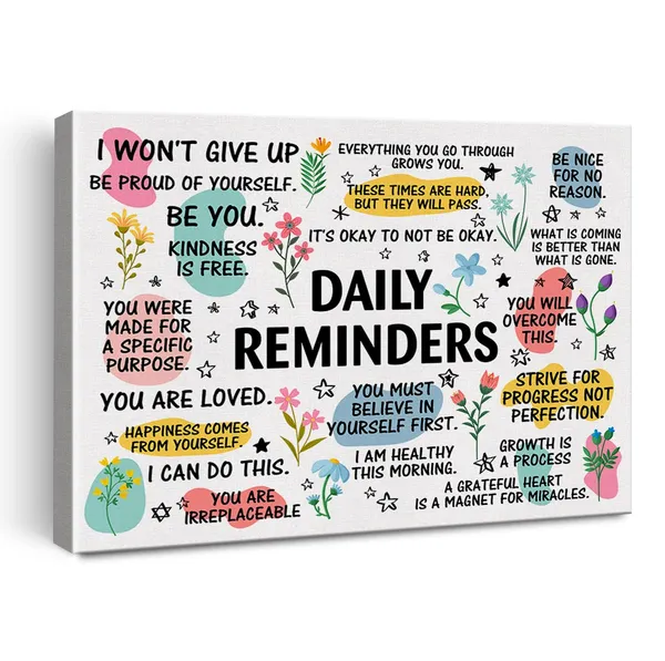Multicolor_Inspirational_Daily_Reminders_Poster_Canvas_Wall_Art_|_For_Office_Home_Decor_-_Positive_Affirmation_Canvas_Print_Wall_Art_Painting_Framed_Encouragement_Gifts_-_Easel_&_Hanging_Hook_12_x_16_Inch