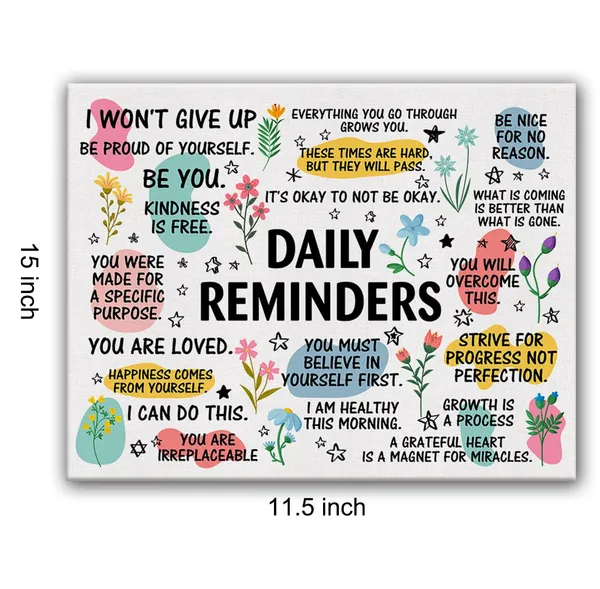 Multicolor_Inspirational_Daily_Reminders_Poster_Canvas_Wall_Art_|_For_Office_Home_Decor_-_Positive_Affirmation_Canvas_Print_Wall_Art_Painting_Framed_Encouragement_Gifts_-_Easel_&_Hanging_Hook_12_x_16_Inch