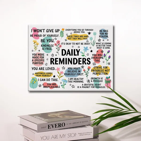 Multicolor_Inspirational_Daily_Reminders_Poster_Canvas_Wall_Art_|_For_Office_Home_Decor_-_Positive_Affirmation_Canvas_Print_Wall_Art_Painting_Framed_Encouragement_Gifts_-_Easel_&_Hanging_Hook_12_x_16_Inch