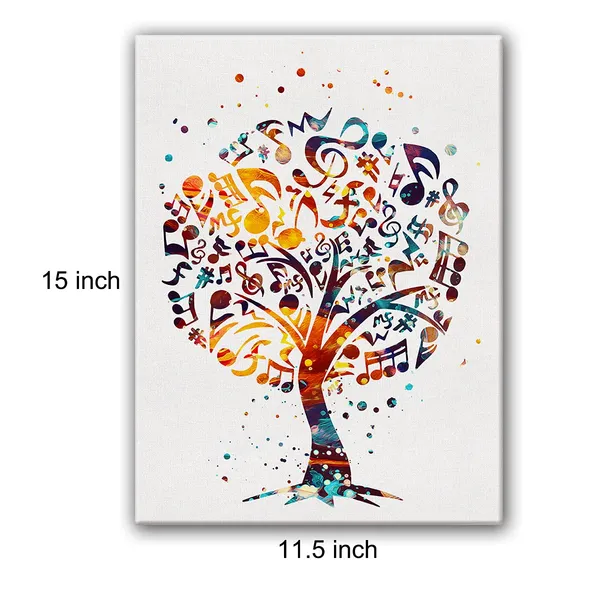 Multicolor_Music_Tree_Watercolor_Poster_Canvas_Wall_Art_|_For_Home/Office/Music_Room_Decor_-_Music_Canvas_Print_Wall_Art_Painting_Ready_to_Hang_Musician_Gifts_-_Easel_&_Hanging_Hook_12_x_16_Inch