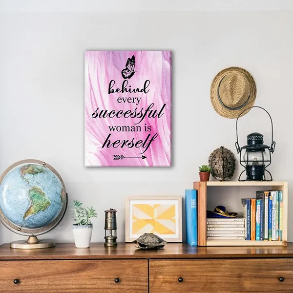 Multicolor_Behind_Every_Successful_Woman_Is_Herself_Poster_Canvas_Wall_Art_|_For_Home_Office_Decor_-_Motivational_Canvas_Print_Wall_Art_Ready_to_Hang_Gifts_|_For_Women_Boss_-_Easel_&_Hanging_Hook_11.5x15_Inch