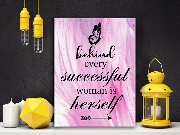 Multicolor_Behind_Every_Successful_Woman_Is_Herself_Poster_Canvas_Wall_Art_|_For_Home_Office_Decor_-_Motivational_Canvas_Print_Wall_Art_Ready_to_Hang_Gifts_|_For_Women_Boss_-_Easel_&_Hanging_Hook_11.5x15_Inch