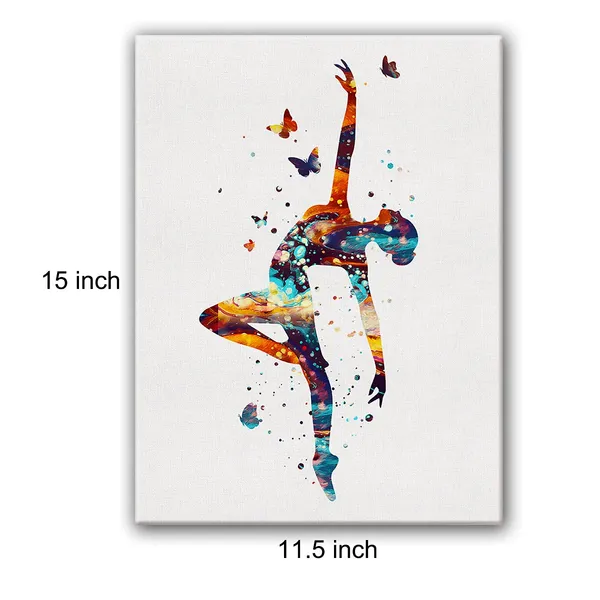 Multicolor_Gymnastics_Tumbling_Butterfly_Watercolor_Canvas_Wall_Art_|_For_Home/Bedroom/Nursery_Decor_-_Girls_Dancer_Pose_Canvas_Print_Wall_Art_Painting_Ready_to_Hang_Sports_Gifts_-_Easel_&_Hanging_Hook_12_x_16_Inch
