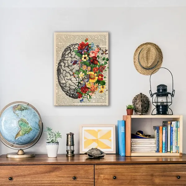 Multicolor_Anatomy_Art_Print_Poster_Canvas_Wall_Art_|_For_Home/Doctor_Office/Medical_School_Decor_-_Brain_Flower_Anatomical_Canvas_Print_Wall_Art_Painting_Ready_to_Hang_Graduation_Doctor_Gifts_-_Easel_&_Hanging_Hook_12_x_16_Inch