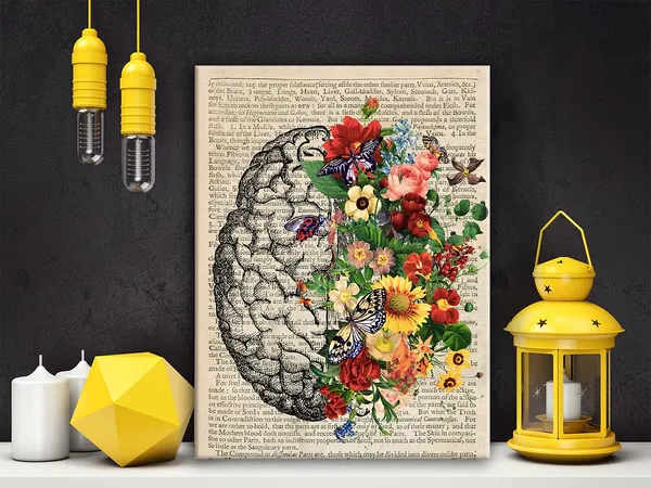 Multicolor_Anatomy_Art_Print_Poster_Canvas_Wall_Art_|_For_Home/Doctor_Office/Medical_School_Decor_-_Brain_Flower_Anatomical_Canvas_Print_Wall_Art_Painting_Ready_to_Hang_Graduation_Doctor_Gifts_-_Easel_&_Hanging_Hook_12_x_16_Inch