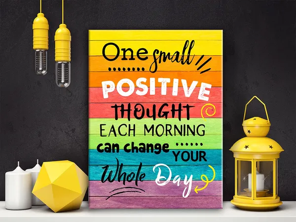 Multicolor_Inspirational_One_Small_Positive_Thought_Poster_Canvas_Wall_Art_|_For_Home_Bedroom_Living_Room_Decor_Rustic_Farmhouse_Motivational_Sign_Canvas_Print_Wall_Art_Ready_to_Hang_Decoration_Gifts_Easel_&