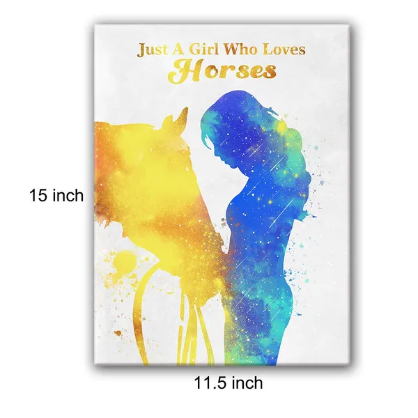 Multicolor_Cute_Just_A_Girl_Who_Loves_Horses_Poster_Canvas_Wall_Art_|_For_Home_Nursery_Decor_-_Horse_Girl_Canvas_Print_Wall_Art_Painting_Ready_to_Hang_Decoration_Gifts_|_For_Horse_Lover_Horse_Rider_Equestrian_-_Easel_&_Hanging_Hook_12_x_16_Inch
