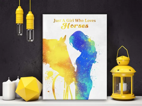 Multicolor_Cute_Just_A_Girl_Who_Loves_Horses_Poster_Canvas_Wall_Art_|_For_Home_Nursery_Decor_-_Horse_Girl_Canvas_Print_Wall_Art_Painting_Ready_to_Hang_Decoration_Gifts_|_For_Horse_Lover_Horse_Rider_Equestrian_-_Easel_&_Hanging_Hook_12_x_16_Inch