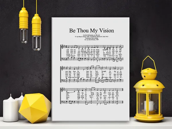Multicolor_Be_Thou_My_Vision_Canvas_Wall_Art_Painting_Ready_to_Hang_|_For_Home_Office_Living_Room_Decor_-_Hymn_Poster_Music_Print_Wall_Decor_Gifts_-_Easel_&_Hanging_Hook_12_x_16_Inch