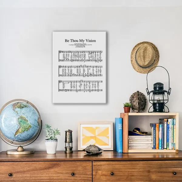 Multicolor_Be_Thou_My_Vision_Canvas_Wall_Art_Painting_Ready_to_Hang_|_For_Home_Office_Living_Room_Decor_-_Hymn_Poster_Music_Print_Wall_Decor_Gifts_-_Easel_&_Hanging_Hook_12_x_16_Inch